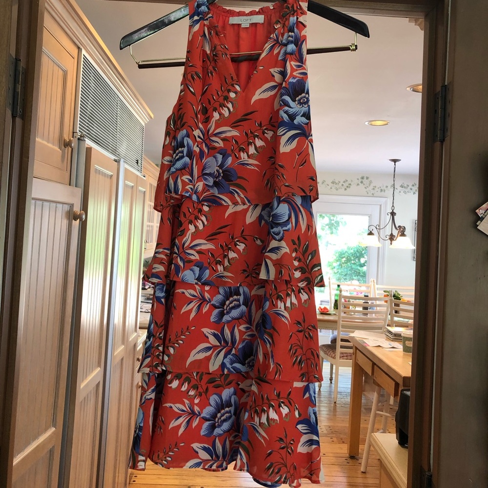loft ruffle floral dress